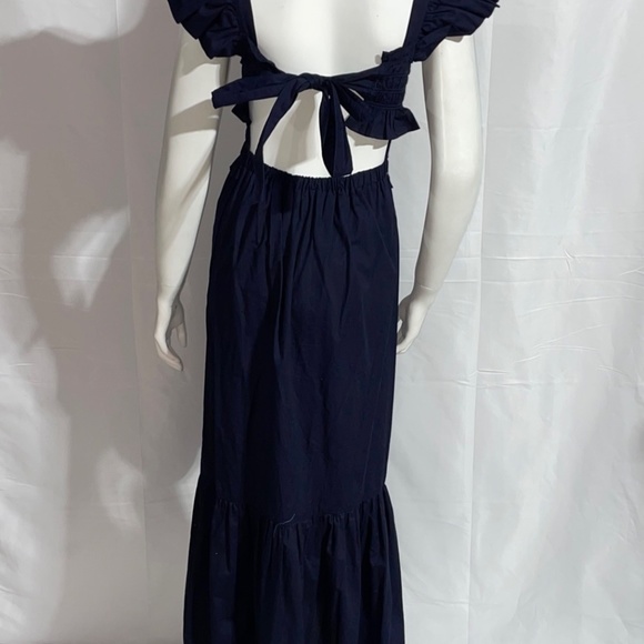 Sea New York Navy Smocked Flitter Sleeve Dress Size XS Backless - Picture 6 of 7